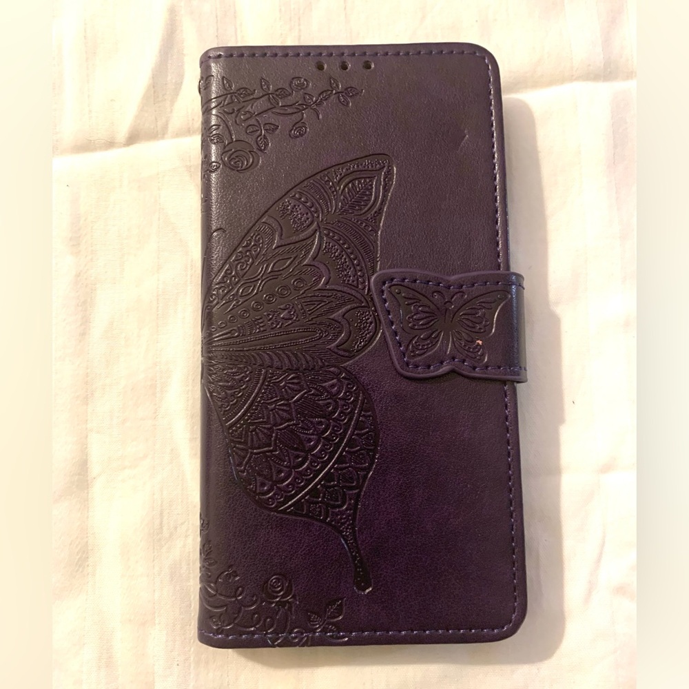 Purple Butterfly Leather Google Pixel 7 Pro Case